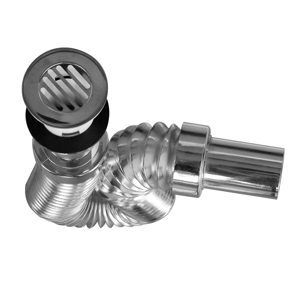 Desagüe sifón Flexible cromado para lavamanos. 