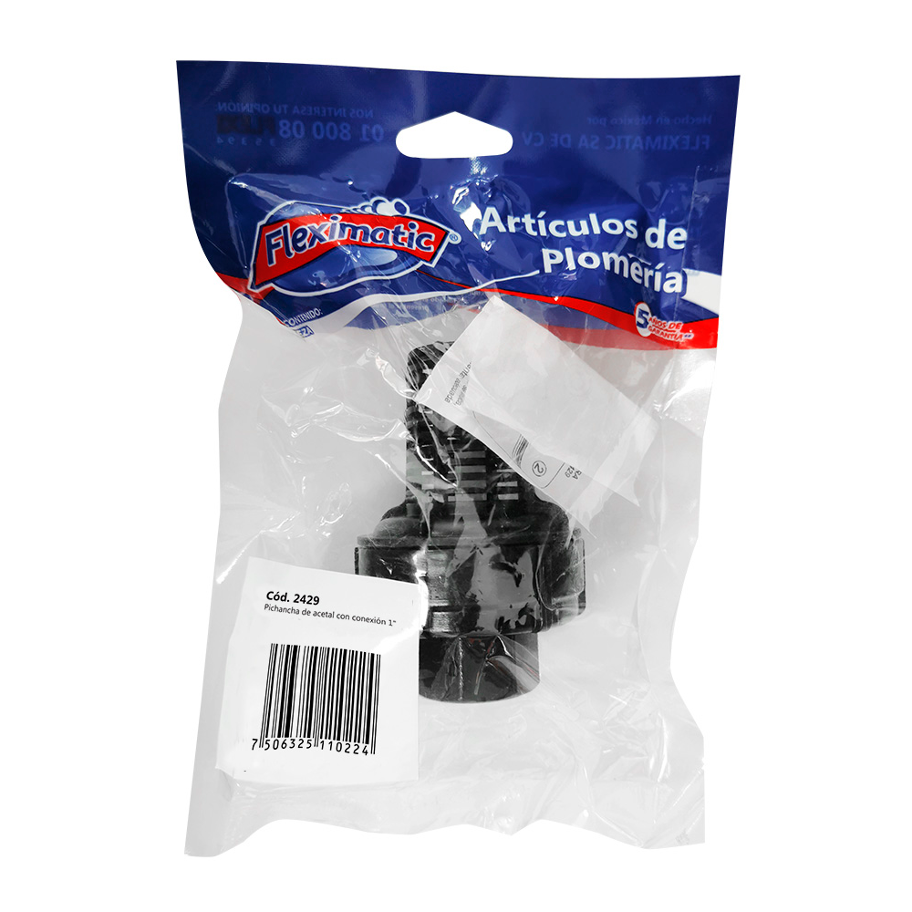 Pichacha de Acetal con conexion a 1" 2429