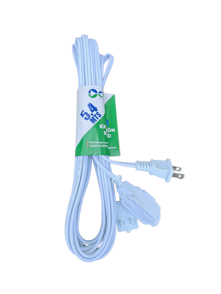 Extensión Eléctrica 18 Ft Color Blanca