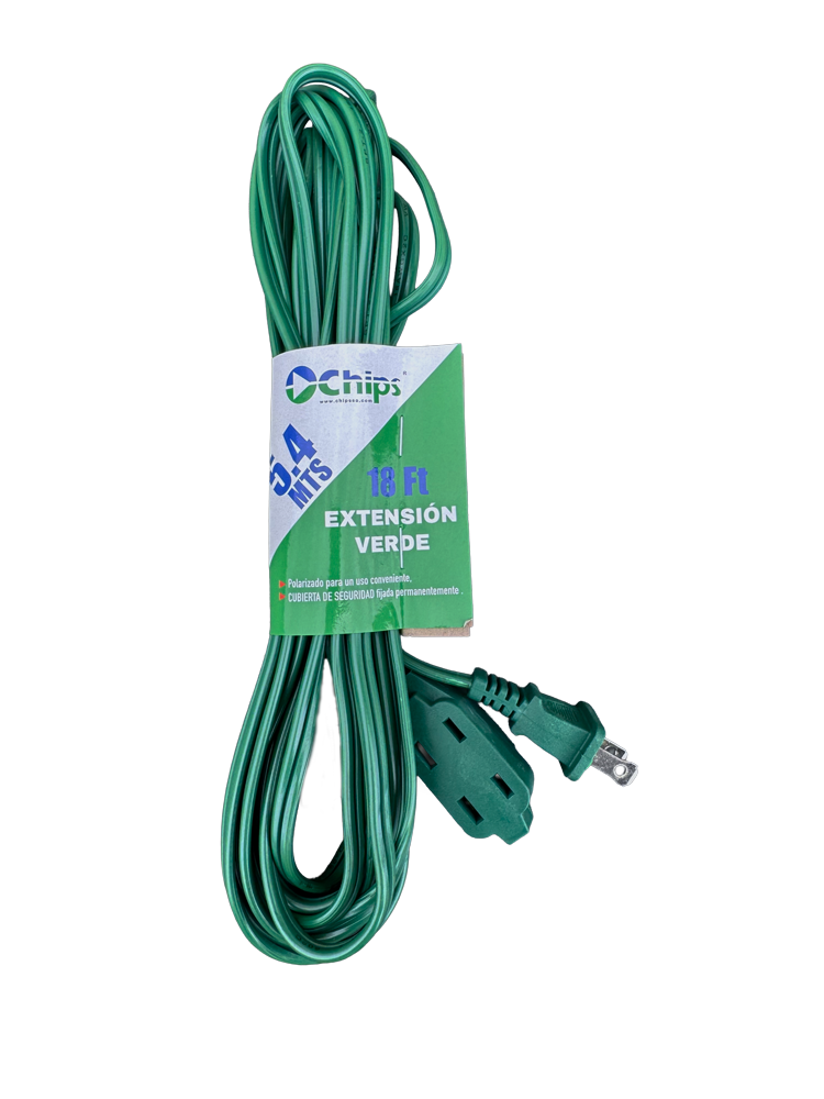 Extensión Eléctrica 18 Ft Color Verde