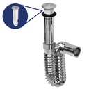 Desagüe sifón Flexible cromado para lavamanos. 