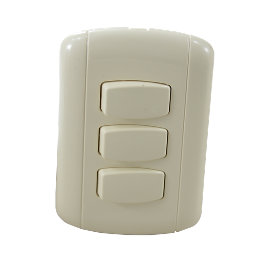 [13742] Interruptor Triple Marfil